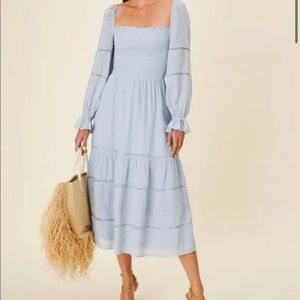 Reformation long sleeve Jessy dress in mineral